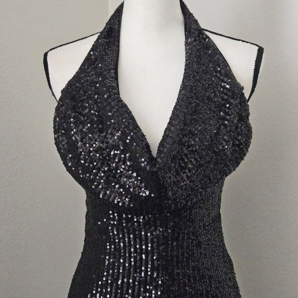 Fashion Nova In The Glow Sequin Jumpsuit Black Gold sz S NWT Fest Party - Picture 6 of 17
